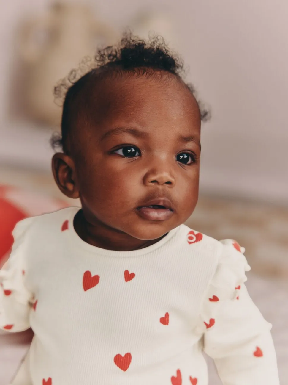 Ecru harten - 2 -delige babyset van top en legging (0mnd -2jr)