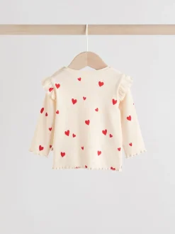 Ecru harten - 2 -delige babyset van top en legging (0mnd -2jr)