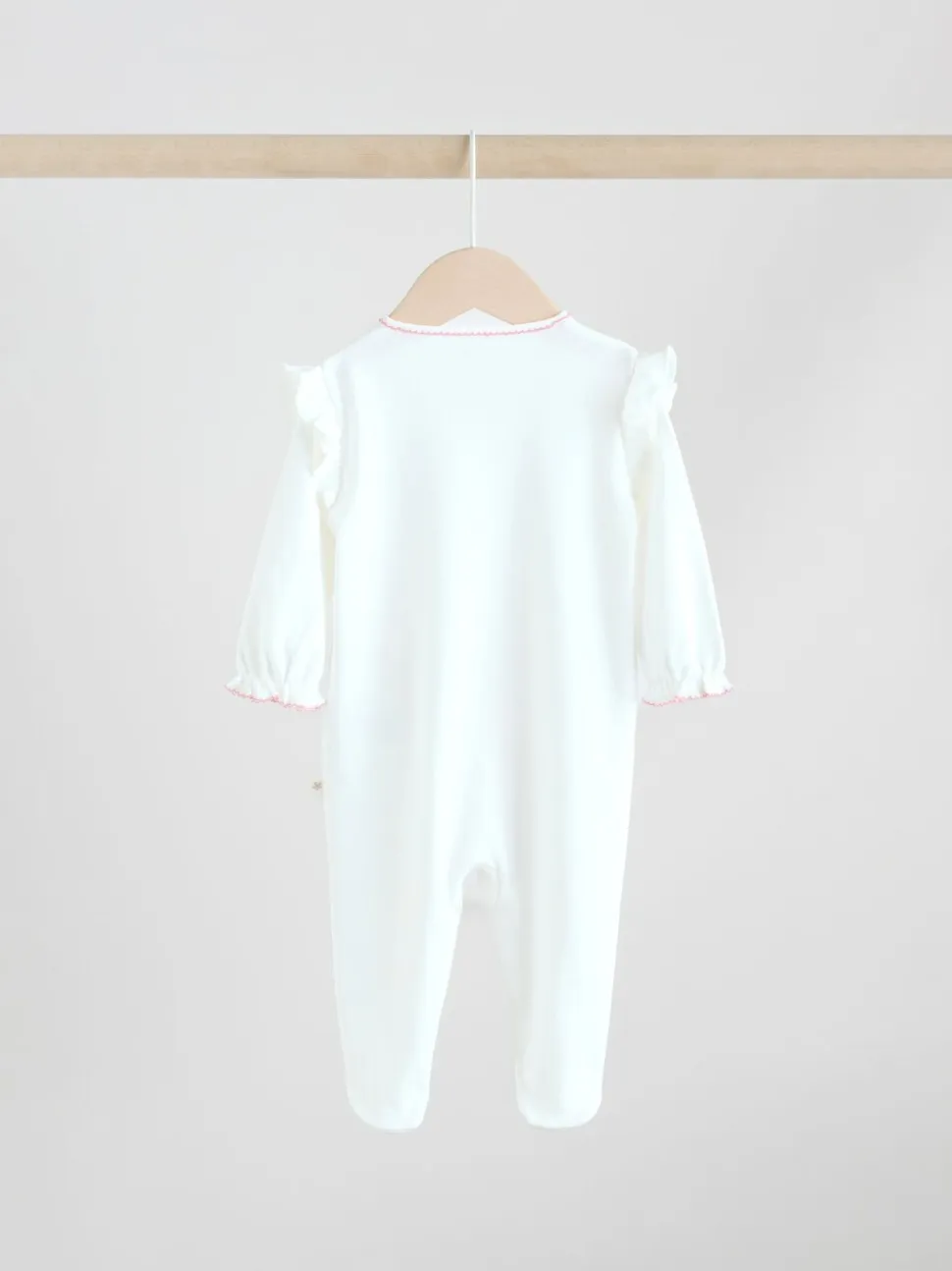 Ecru met bloemenmotief - Verpakking van 3 babypyjama's (0 mnd-2 jr)