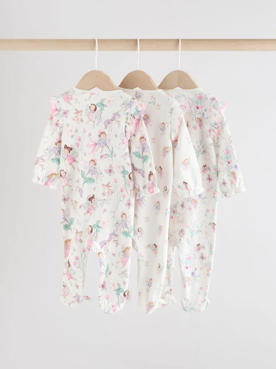 Ecru met elfje - Verpakking van 3 babypyjama's met tweewegrits (0-2jr)