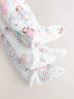 Ecru met elfje - Verpakking van 3 babypyjama's met tweewegrits (0-2jr)