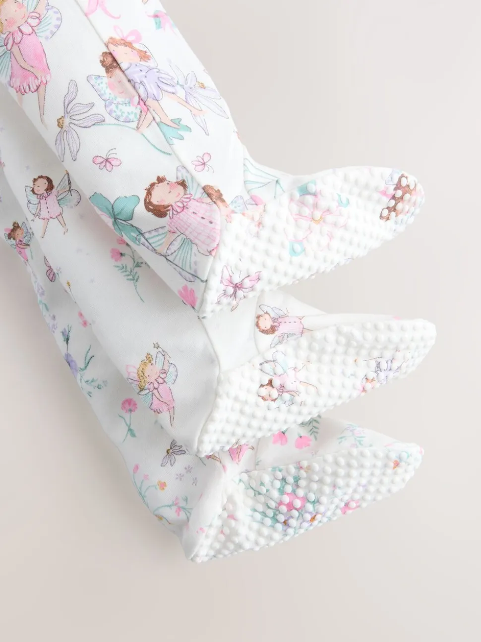 Ecru met elfje - Verpakking van 3 babypyjama's met tweewegrits (0-2jr)