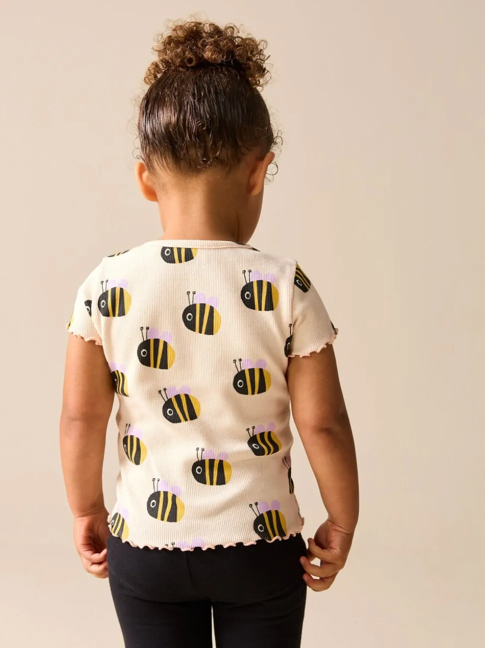 Ecru White Bee - Short Sleeve Rib T-Shirt (3mths-7yrs)
