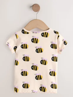 Ecru White Bee - Short Sleeve Rib T-Shirt (3mths-7yrs)