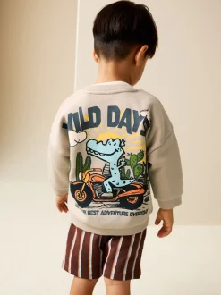 Ecru Wild Days - Crew Neck Sweatshirt and Shorts Set (3mths-7yrs) (3mths-7yrs)