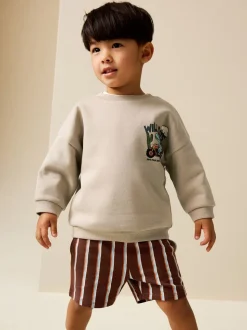 Ecru Wild Days - Crew Neck Sweatshirt and Shorts Set (3mths-7yrs) (3mths-7yrs)