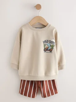 Ecru Wild Days - Crew Neck Sweatshirt and Shorts Set (3mths-7yrs) (3mths-7yrs)