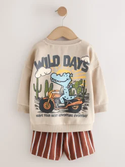Ecru Wild Days - Crew Neck Sweatshirt and Shorts Set (3mths-7yrs) (3mths-7yrs)