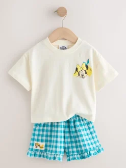 Ecru wit - Disney Minnie and Mickey Short Sleeve Top and Shorts Set (3mths-7yrs)