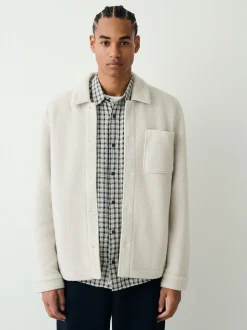 Ecru wit - Fleece shacket