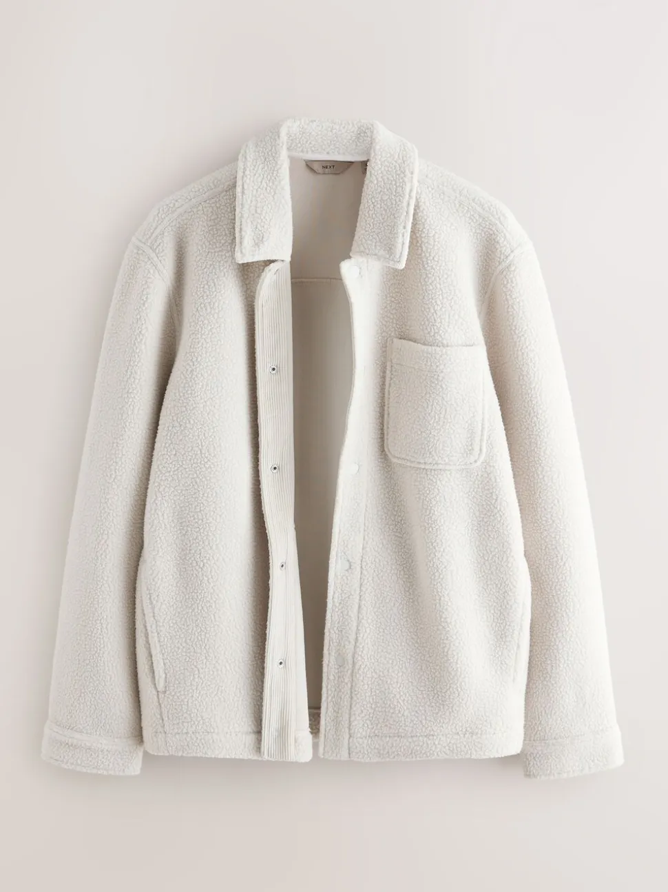Ecru wit - Fleece shacket