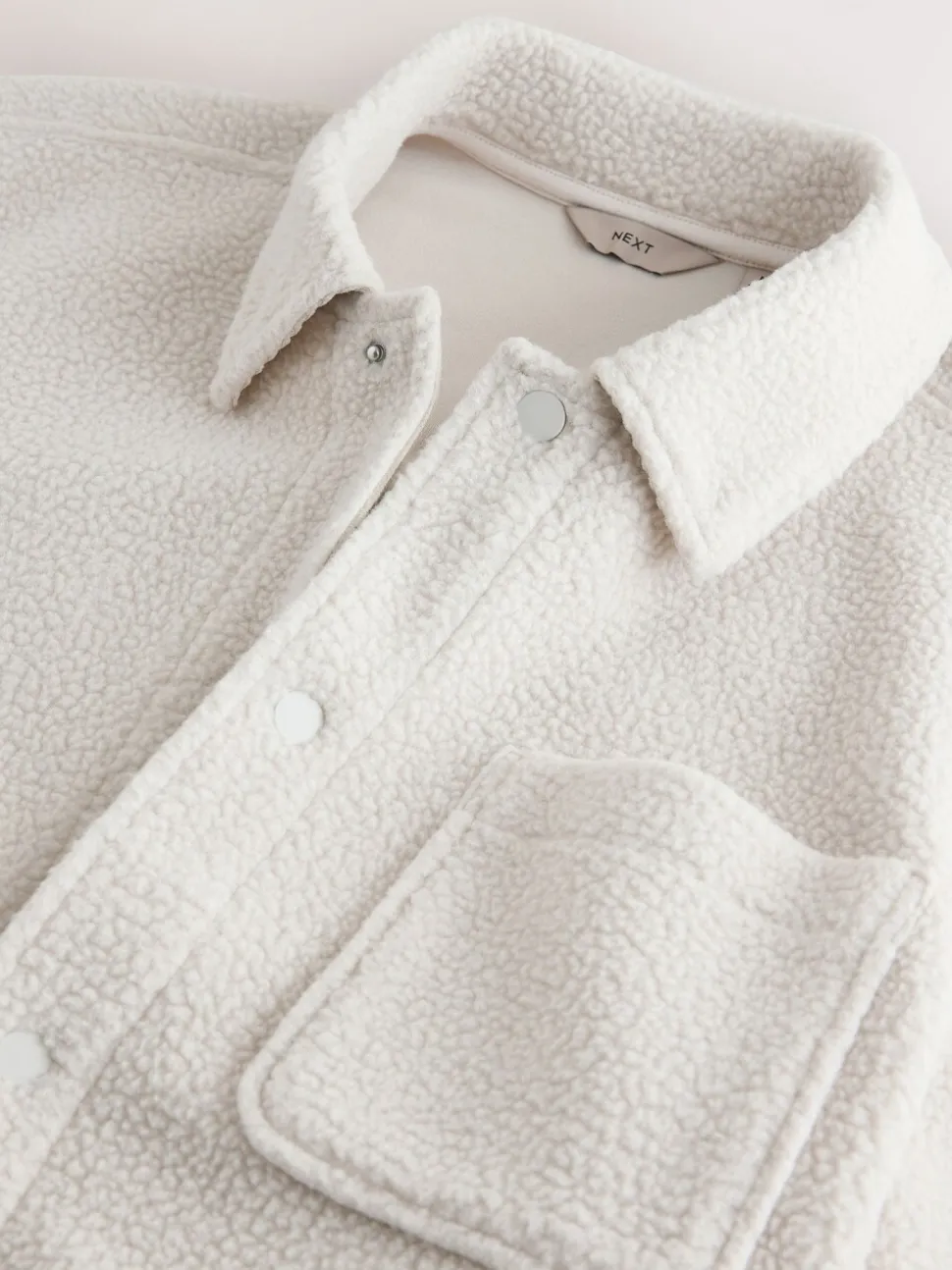 Ecru wit - Fleece shacket