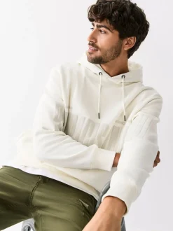 Ecru wit - Hoodie met grafische print