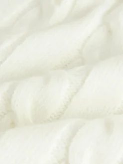 Ecru wit - Kabelgebreide trui met ronde hals (3mnd-7jr)