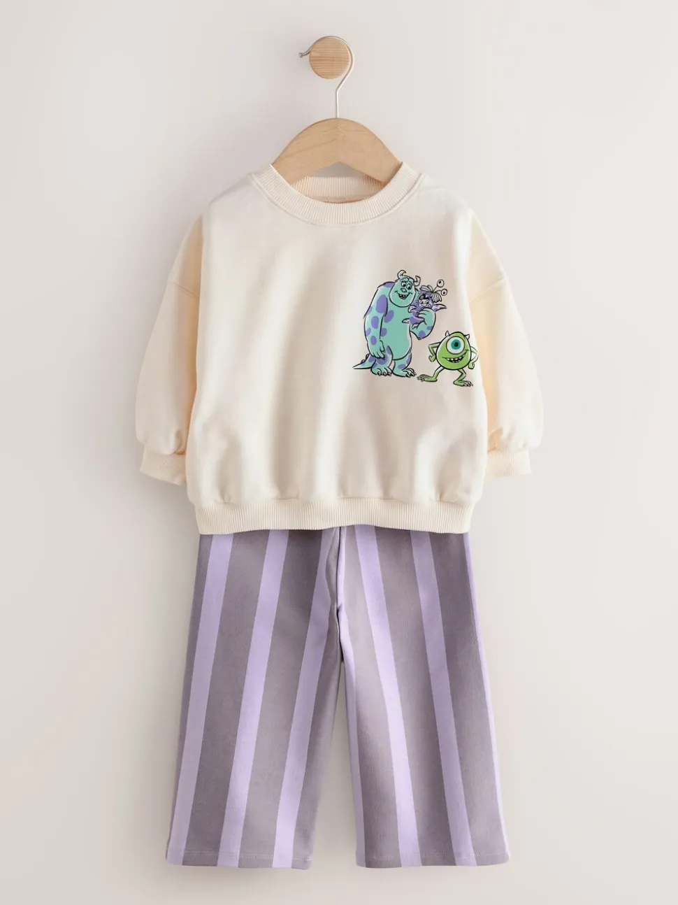 Ecru wit - Monsters, Inc Long Sleeve Top and Barrel Leg Trousers (3mths-7yrs)