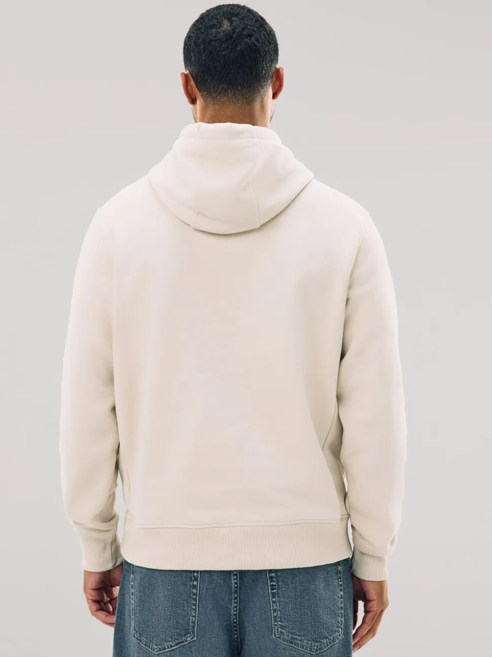 Ecru wit - Normale Pasvorm - Zwaargewicht Cotton Rich Jersey Hoodie