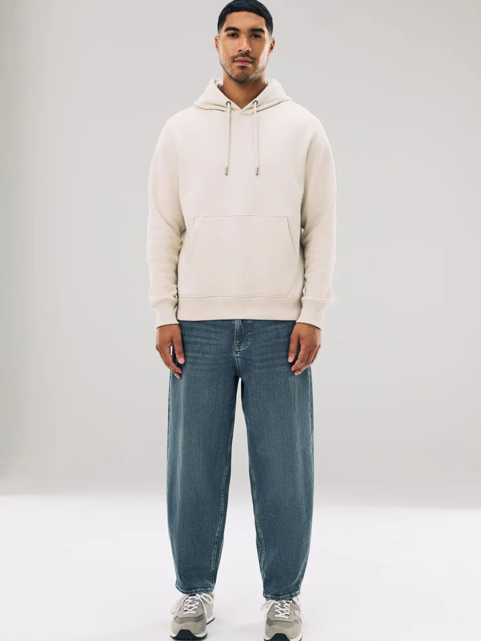 Ecru wit - Normale Pasvorm - Zwaargewicht Cotton Rich Jersey Hoodie