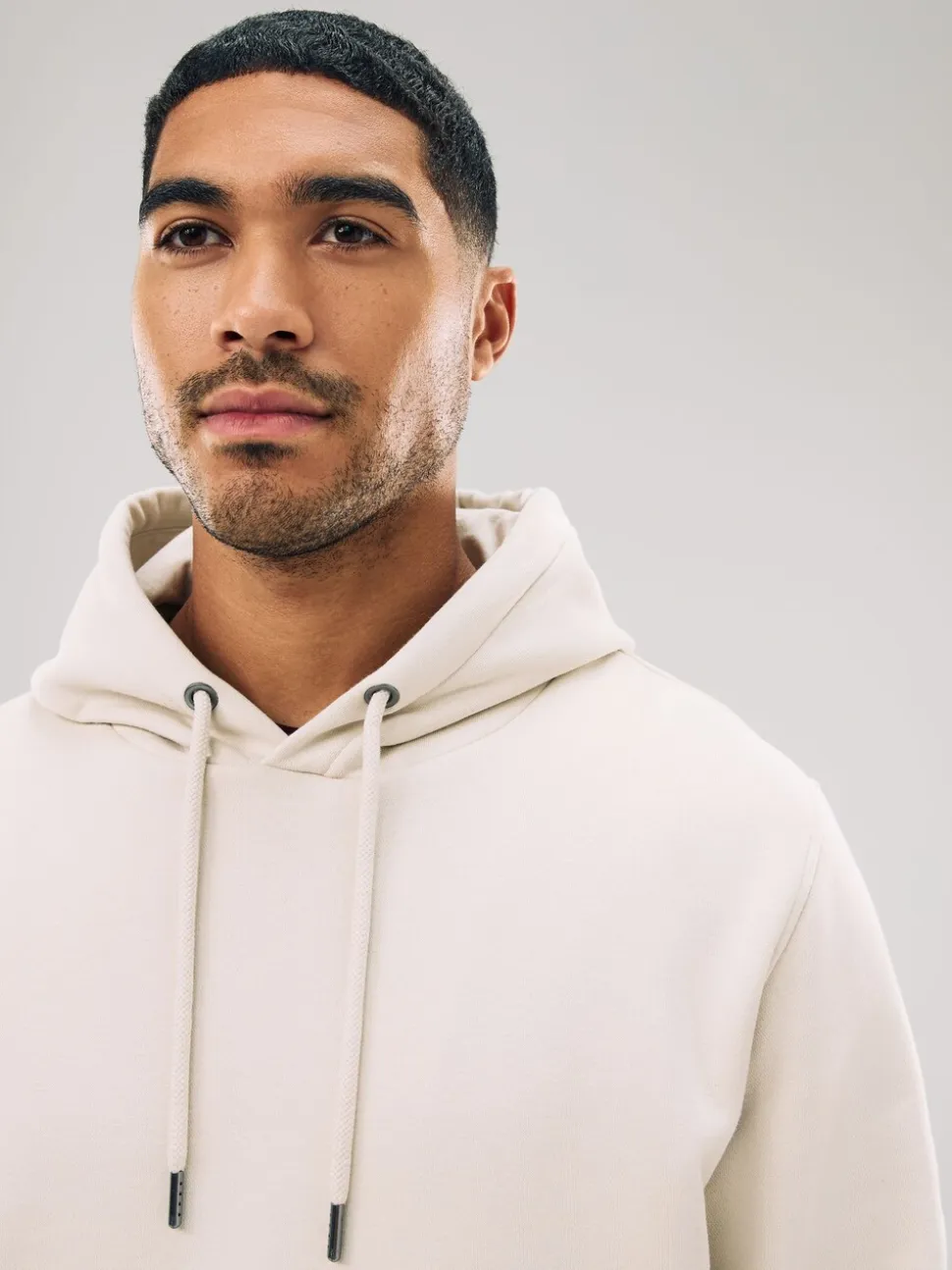 Ecru wit - Normale Pasvorm - Zwaargewicht Cotton Rich Jersey Hoodie