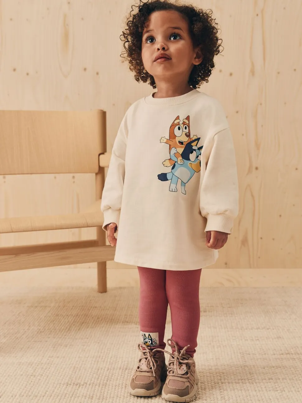 Ecru wit - Set met Bluey-top met lange mouwen en legging (3mnd-7jr)