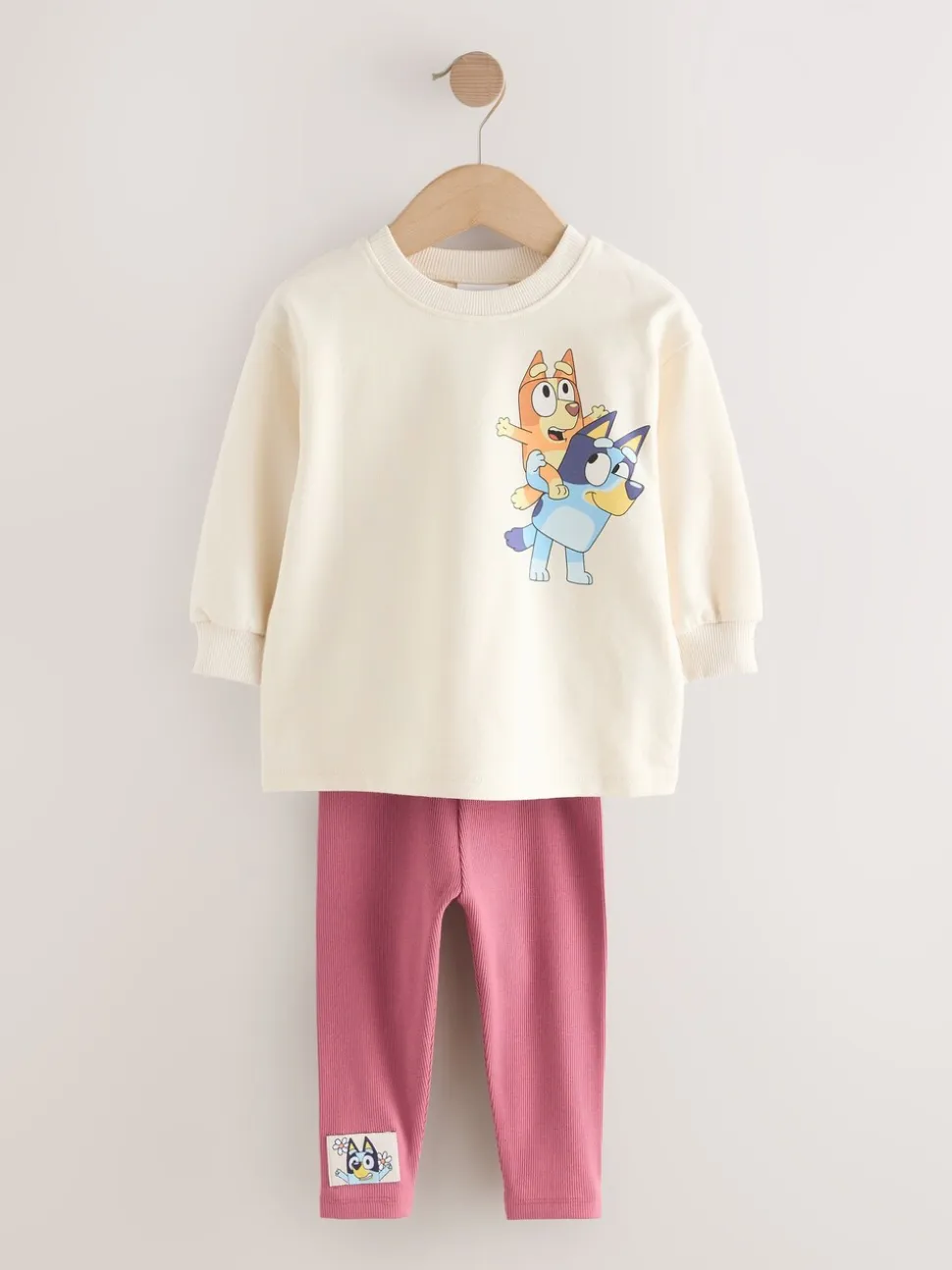 Ecru wit - Set met Bluey-top met lange mouwen en legging (3mnd-7jr)