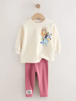 Ecru wit - Set met Bluey-top met lange mouwen en legging (3mnd-7jr)