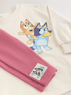 Ecru wit - Set met Bluey-top met lange mouwen en legging (3mnd-7jr)