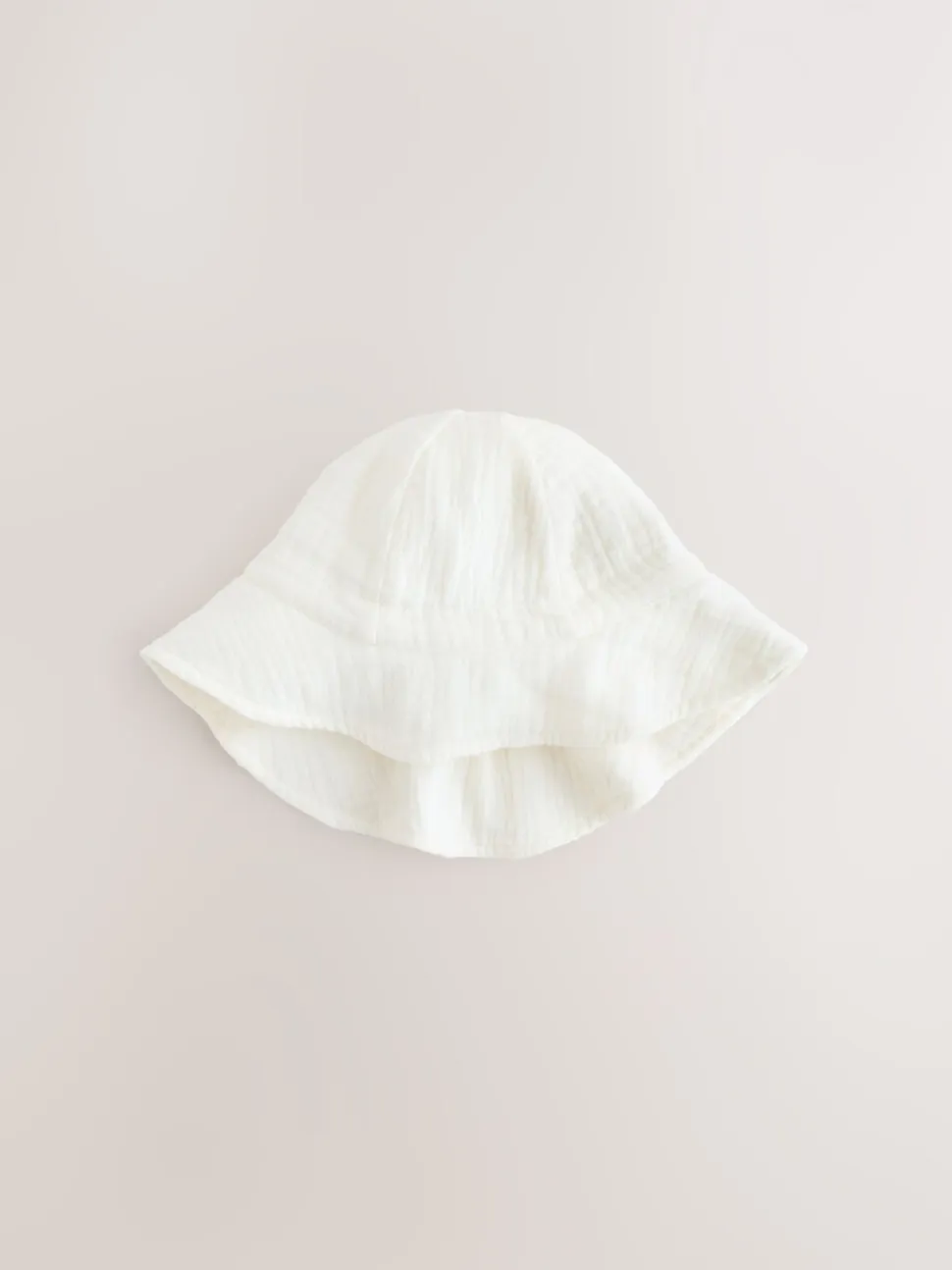 Ecru Woven Crinkle - Babyhoedje (0 mnd-2 jr)