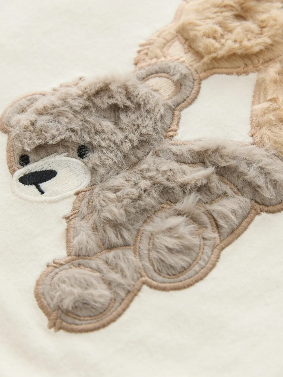 Ecru/Brown Aspen Bear - Sweatshirt Pyjamas with Woven Bottoms Set (9mths-10yrs)