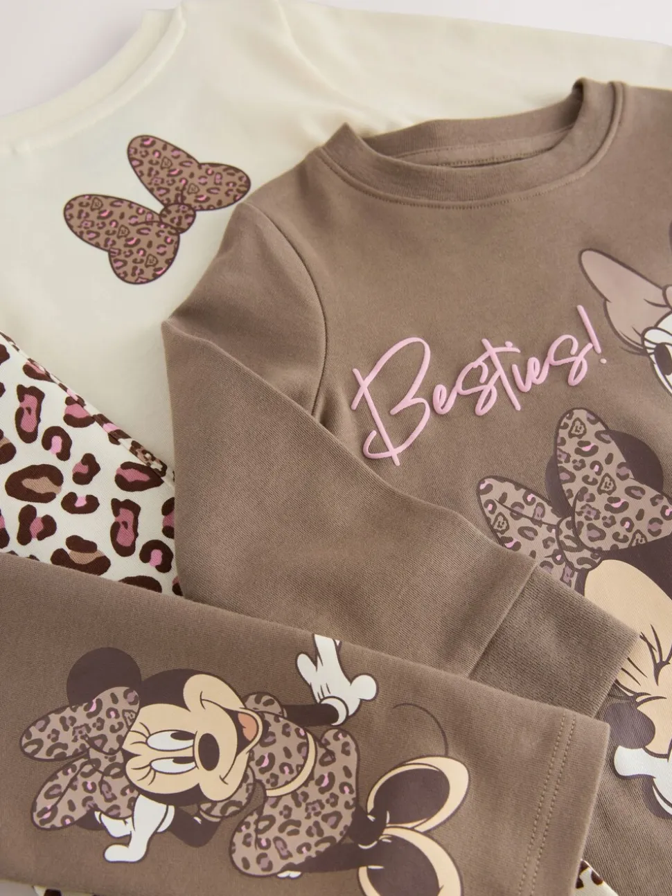 Ecru/bruin - Minnie Mouse knusse pyjama's verpakking van 2 (9mnd -12jr)