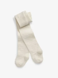 Ecru-crème - Katoenrijke maillots met hartjes en textuur