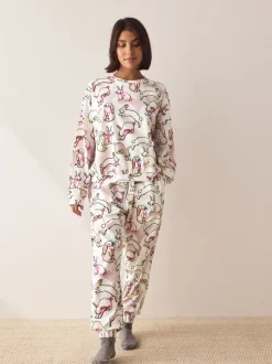 Ecru/Pink Bunny - Pyjama met lange mouwen
