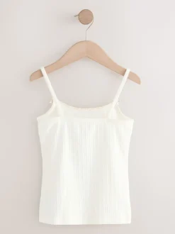 Ecru/roze streep - Set van 3 camihemdjes met textuur en bandjes (1,5-16jr)