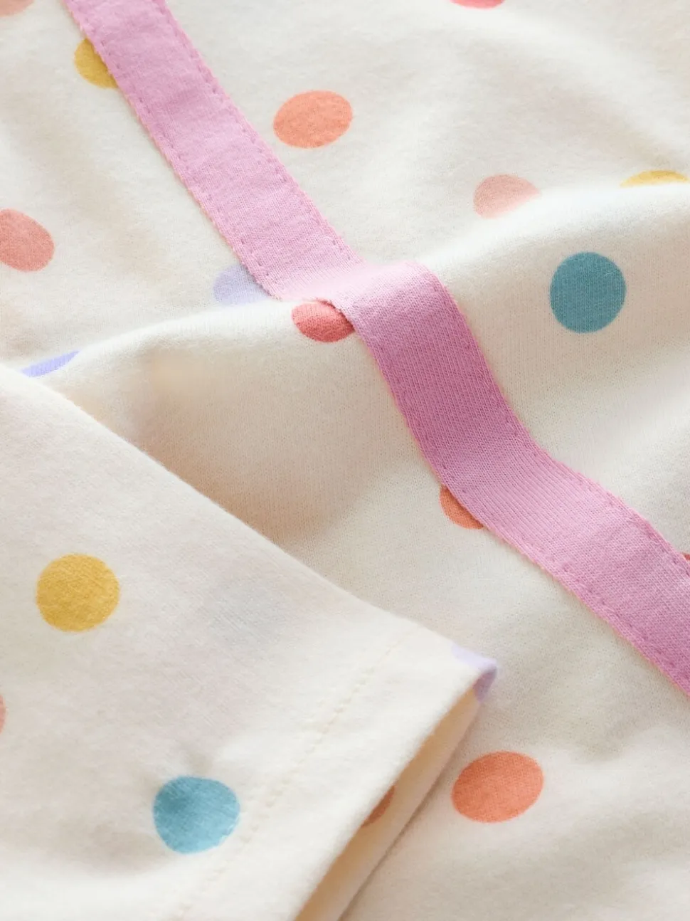 Ecru-wit met regenboog - Long Sleeve Bag Top (3mths-7yrs)