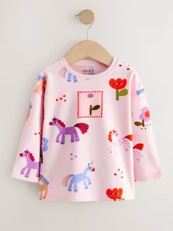 Eenhoornprint - Character tops met lange mouwen verpakking van 3 (3mnd -7jr)