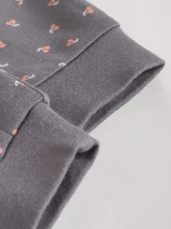 Eenkleurig luipaard en kers - Verpakking van 4 Baby pyjama's met tweewegrits en Print (0mnd -3jr)