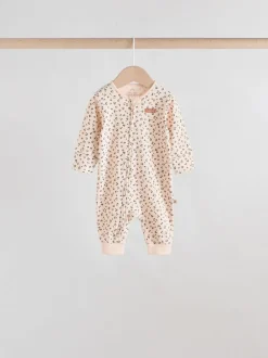 Eenkleurig luipaard en kers - Verpakking van 4 Baby pyjama's met tweewegrits en Print (0mnd -3jr)