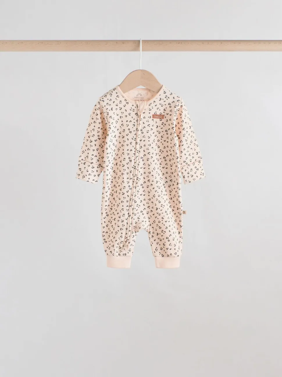 Eenkleurig luipaard en kers - Verpakking van 4 Baby pyjama's met tweewegrits en Print (0mnd -3jr)