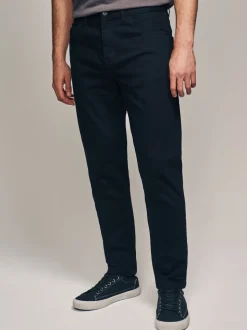 Effen zwart - Klassieke stretchjeans met standaard taps toelopende pasvorm