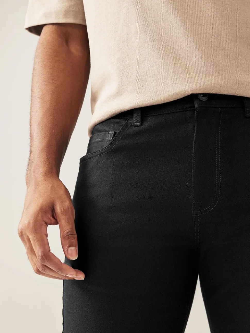 Effen zwart - Rechte, klassieke jeans met stretch