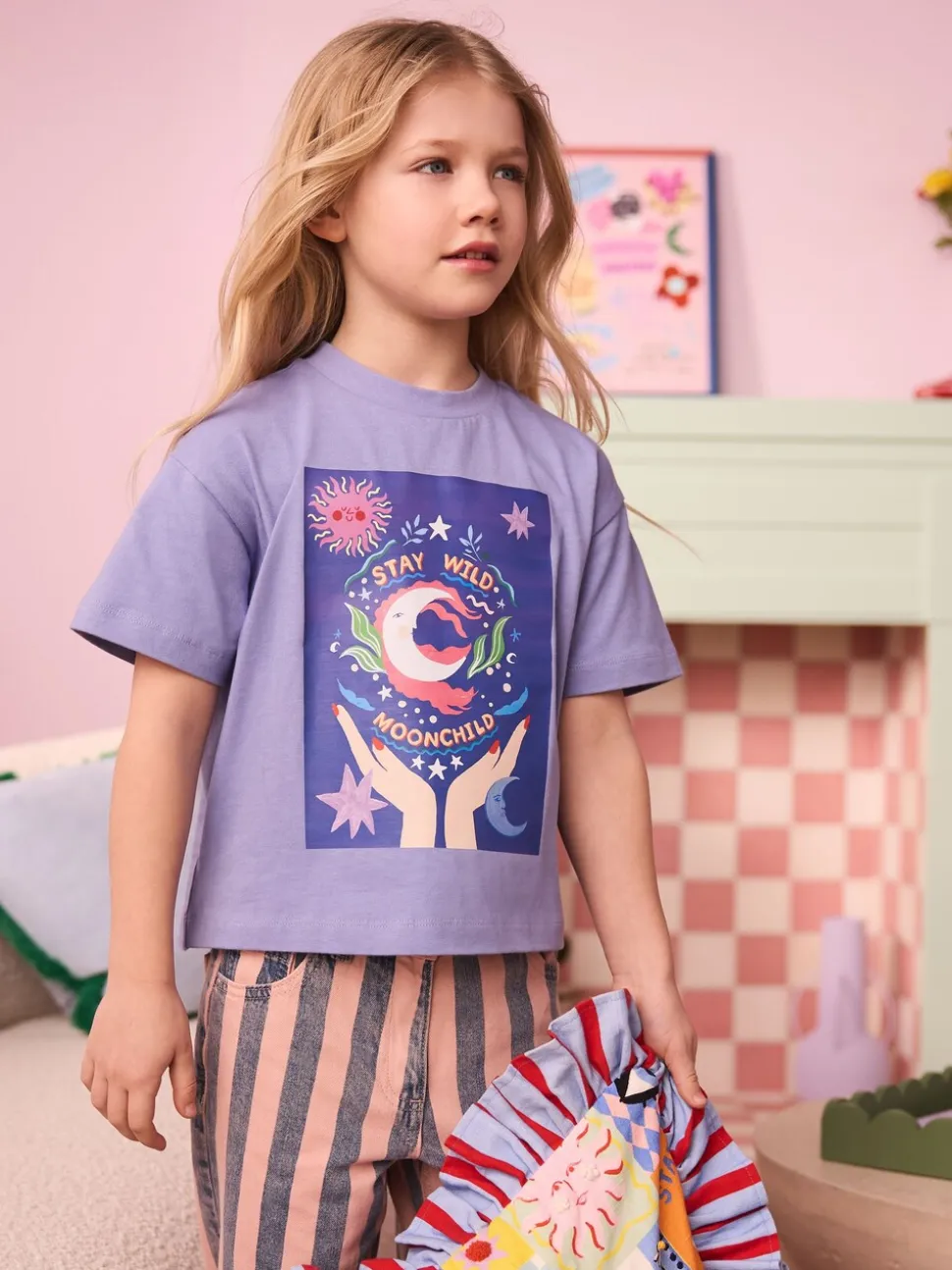 Eleanor Bowmer Blue Moon Child 100% katoenen T-shirt