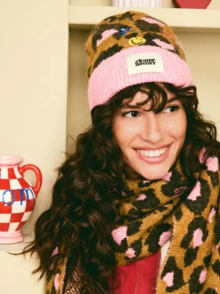 Eleanor Bowmer Leopard Print Embroidered Hat