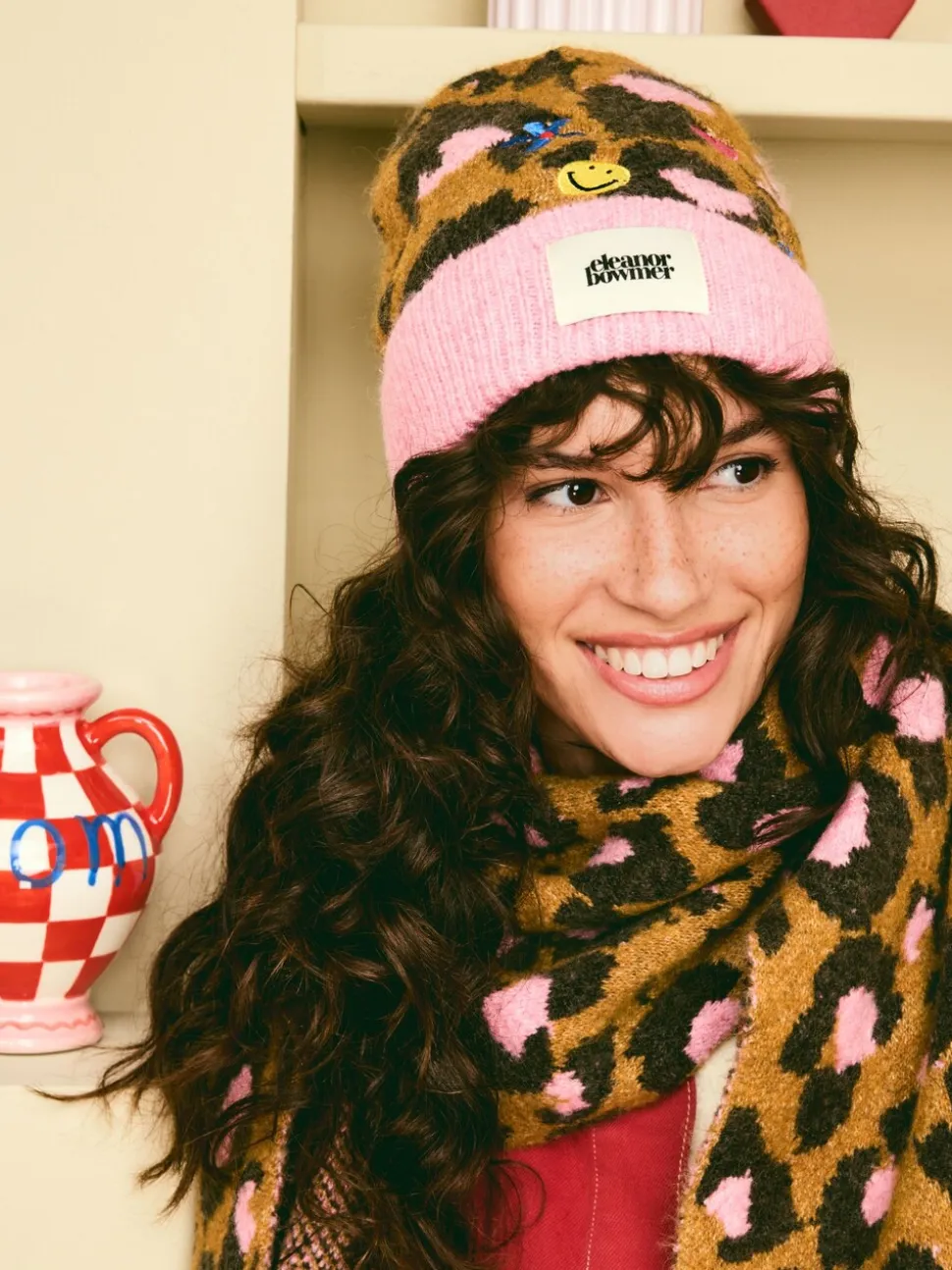 Eleanor Bowmer Leopard Print Embroidered Hat