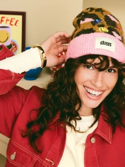 Eleanor Bowmer Leopard Print Embroidered Hat