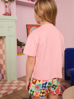 Eleanor Bowmer roze Today Is A Good Day 100% katoenen jersey set