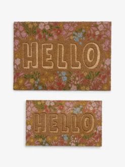 Embossed Floral Coir Doormat