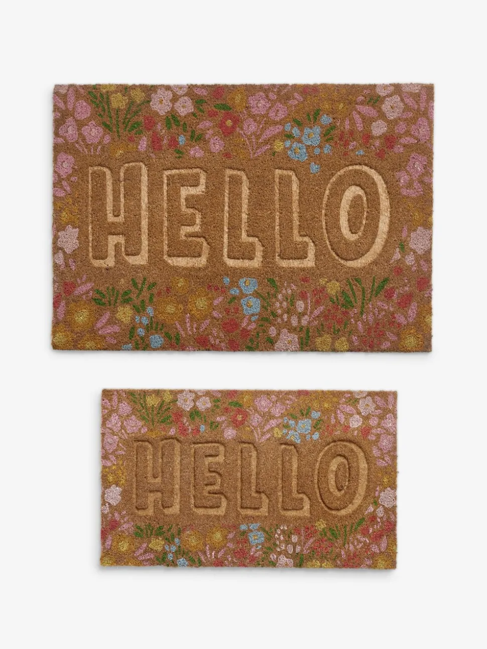 Embossed Floral Coir Doormat
