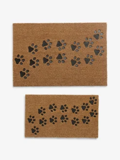 Embossed Paw Print Coir Doormat