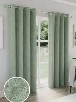 Enhanced Living Austin verduisterende thermische linnen look paar gordijnen met oogjes