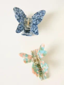 FatFace 2 Pack Butterfly Dragonfly Claw Clips