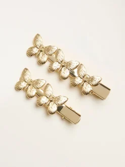FatFace 2 Pack Butterfly Hair Slides